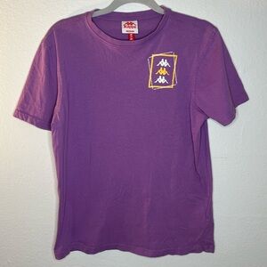 Kappa Logo Graphic Tee Purple & Gold Unisex T-Shirt | Size M